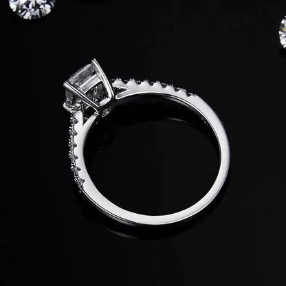 Elevé Basket Set 1.00ct Emerald Cut Moissanite Engagement Ring