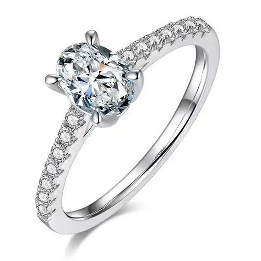 Elevé Basket Set 1.00ct Oval Cut Moissanite Engagement Ring