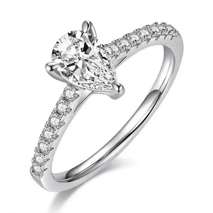 Elevé Basket Set 1.00ct Pear Shape Moissanite Engagement Ring