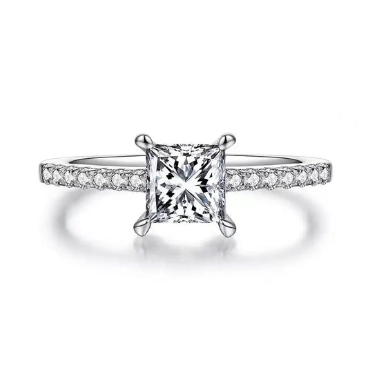 Elevé Basket Set 1.00ct Princess Cut Moissanite Engagement Ring