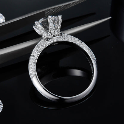 Elevé Pave 1.50ct Moissanite Engagement Ring