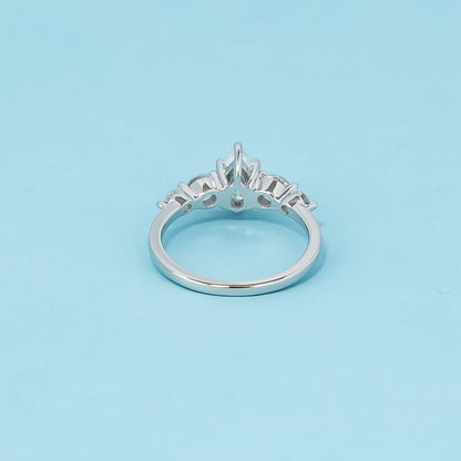 Five-Stone Pear Shape Moissanite Engagement Ring Set in 9ct White Gold