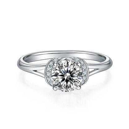 Privé 1.00ct Moissanite Engagement Ring Set in Sterling Silver