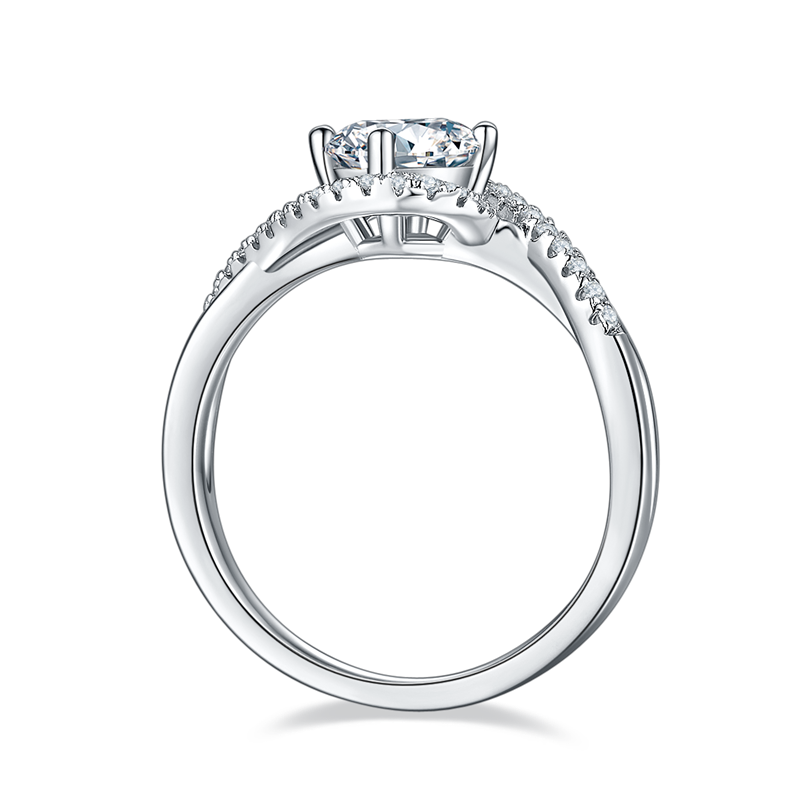 Privé Halo 1.00ct Moissanite Engagement Ring Set in Sterling Silver