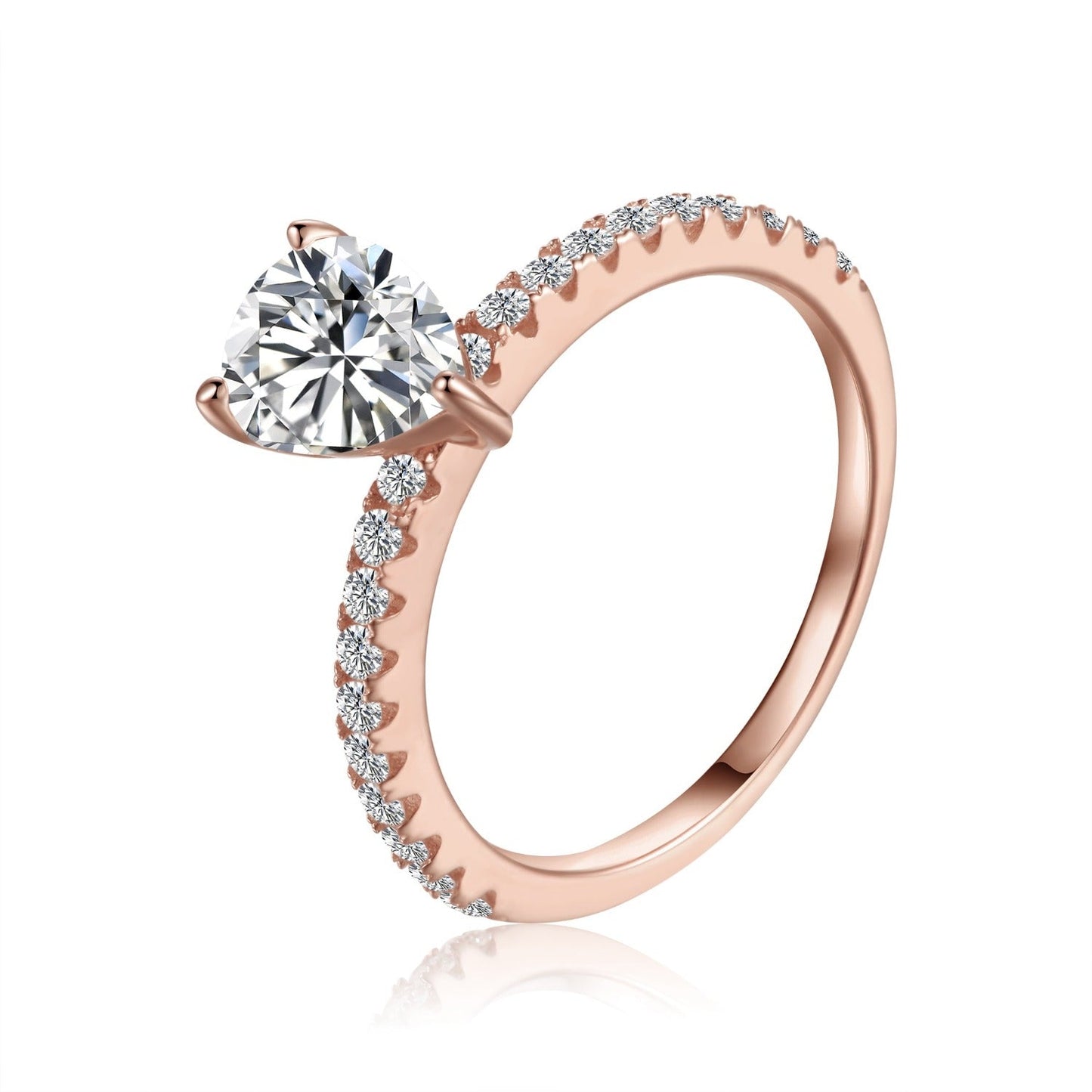 Privé Pear Shape 1.25ct Moissanite Engagement Ring Set in 9ct Rose Gold