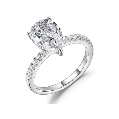 Privé Pear Shape 1.25ct Moissanite Engagement Ring Set in 9ct White Gold