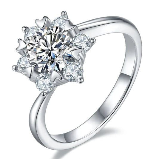 Floral 1.00ct Moissanite Engagement Ring