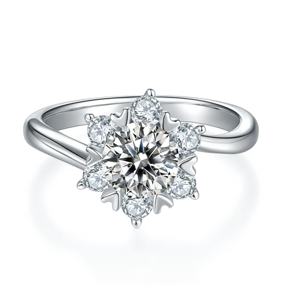 Floral 1.00ct Moissanite Engagement Ring