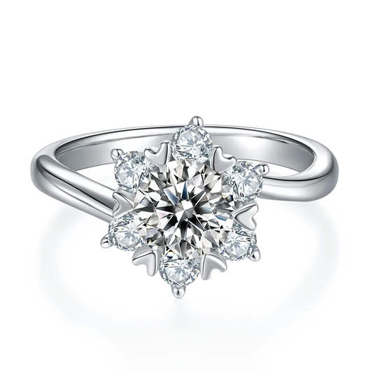 Floral 1.00ct Moissanite Engagement Ring
