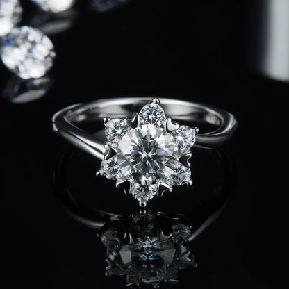 Floral 1.00ct Moissanite Engagement Ring