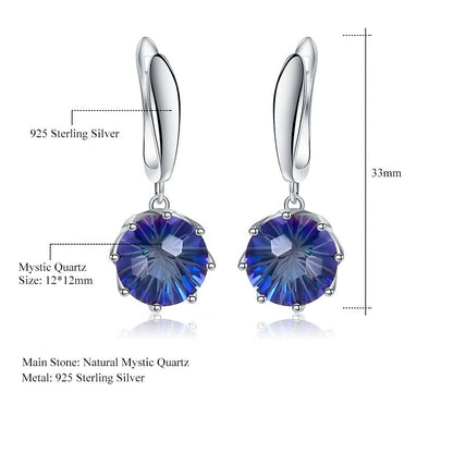 Mystic Quartz 12mm Round Brilliant Drop Earrings