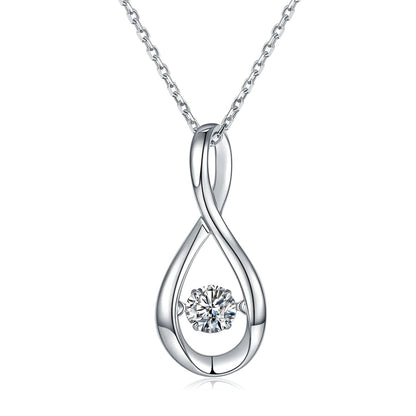 Spiral Dancing Moissanite Pendant Set in Sterling Silver