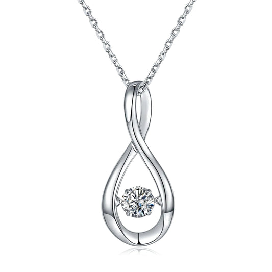 Spiral Dancing Moissanite Pendant Set in Sterling Silver