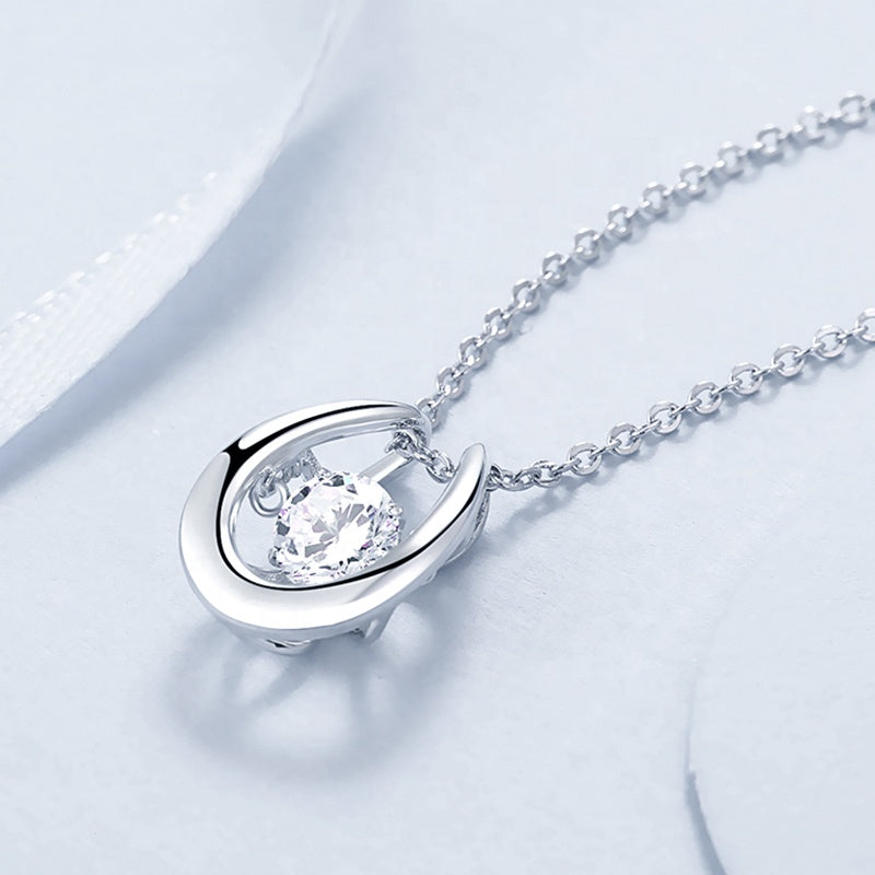 Heritage Dancing Moissanite Pendant Set in Sterling Silver