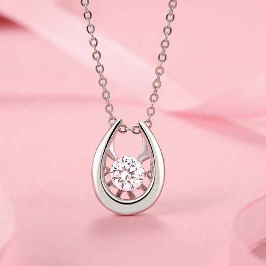 Heritage Dancing Moissanite Pendant Set in Sterling Silver