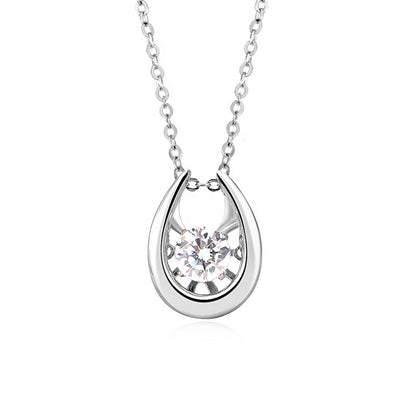 Heritage Dancing Moissanite Pendant Set in Sterling Silver
