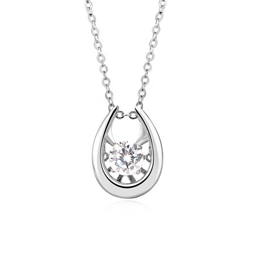 Heritage Dancing Moissanite Pendant Set in Sterling Silver