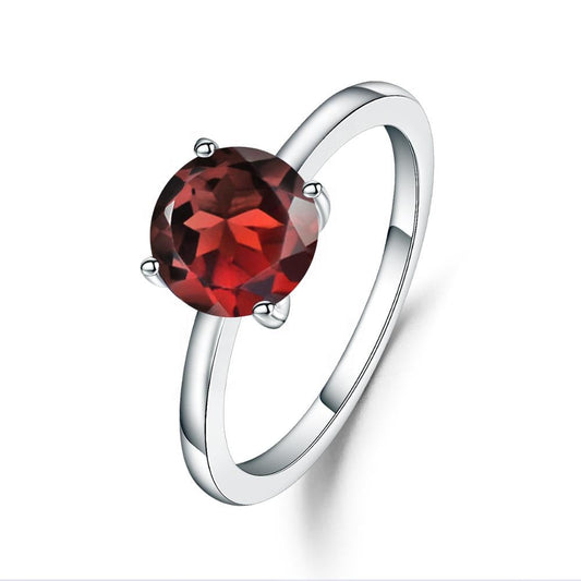 Heritage 4 Claw Garnet Solitaire Ring