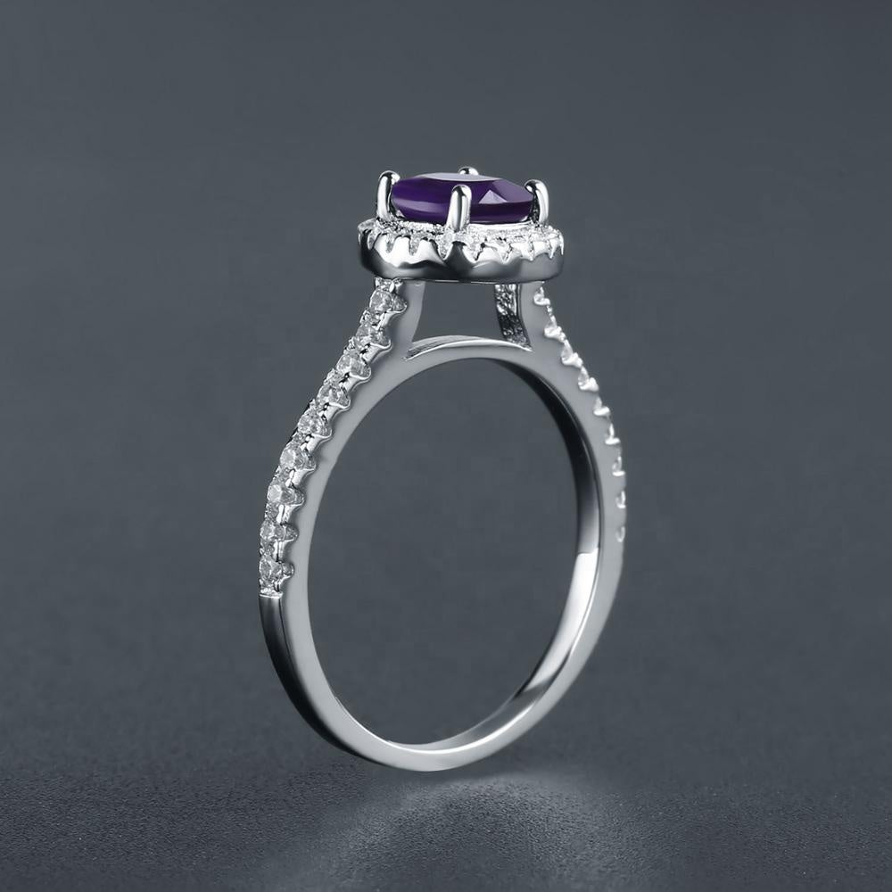 Heritage Amethyst Halo Ring - Oval Cut