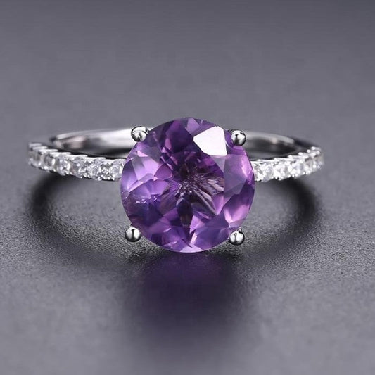 Privé Amethyst Ring - Round Brilliant Cut