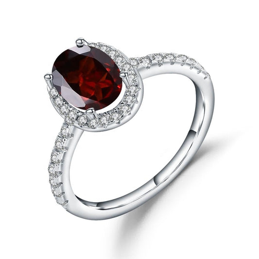 Heritage Garnet Halo Ring - Oval Cut