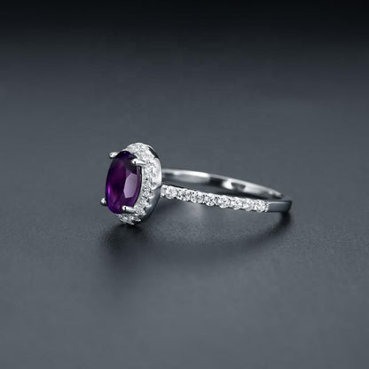 Heritage Amethyst Halo Ring - Oval Cut