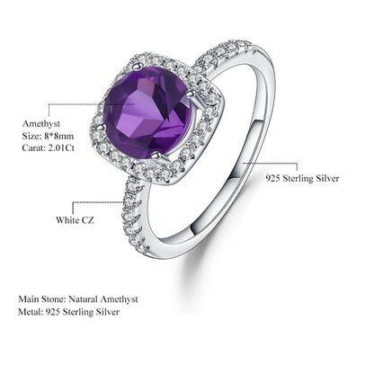 Heritage Amethyst Halo Ring - Round Brilliant Cut
