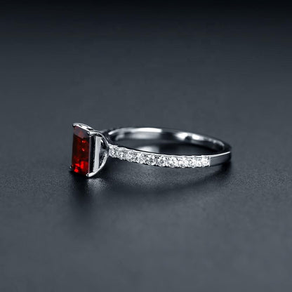 Privé Garnet Ring - Emerald Cut