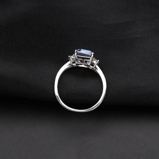 Trinity Mystic Quartz Ring - Emerald Cut