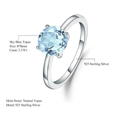 Heritage 4 Claw Blue Topaz Solitaire Ring