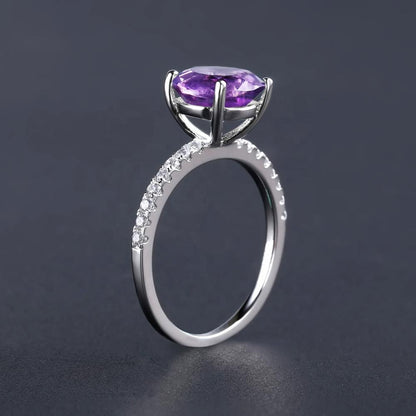 Privé Amethyst Ring - Round Brilliant Cut