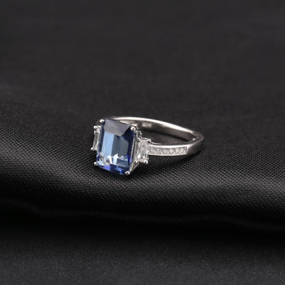 Trinity Mystic Quartz Ring - Emerald Cut