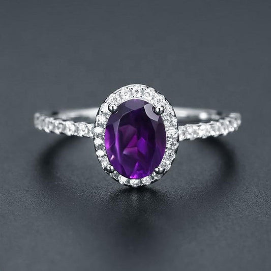 Heritage Amethyst Halo Ring - Oval Cut