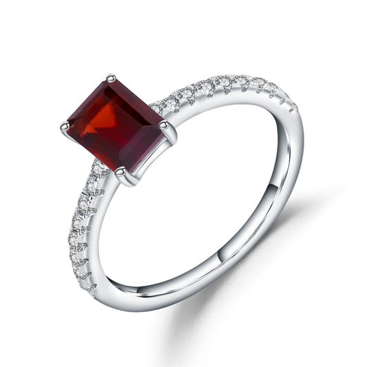 Privé Garnet Ring - Emerald Cut
