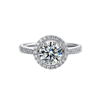 Halo Éternel 1.00ct Moissanite Engagement Ring Set in 9ct White Gold