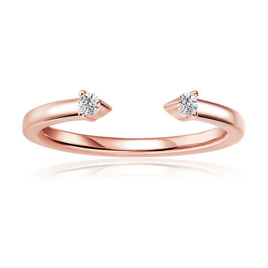 Open Eternal Moissanite Wedding Band Set in 9ct Rose Gold