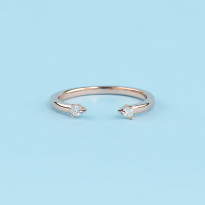 Open Eternal Moissanite Wedding Band Set in 9ct Rose Gold
