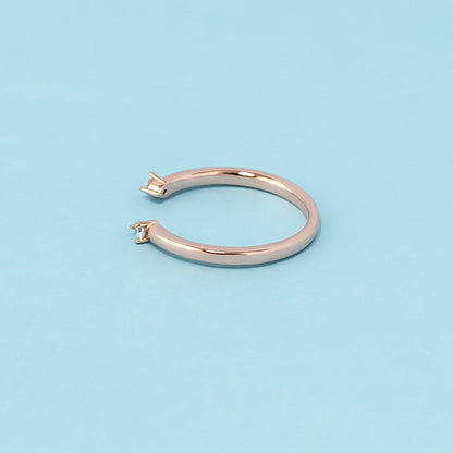 Open Eternal Moissanite Wedding Band Set in 9ct Rose Gold