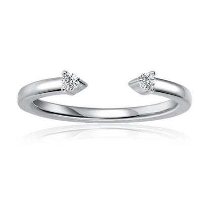 Open Eternal Moissanite Wedding Band Set in 9ct White Gold
