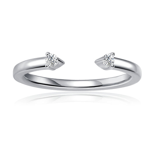 Open Eternal Moissanite Wedding Band Set in 9ct White Gold