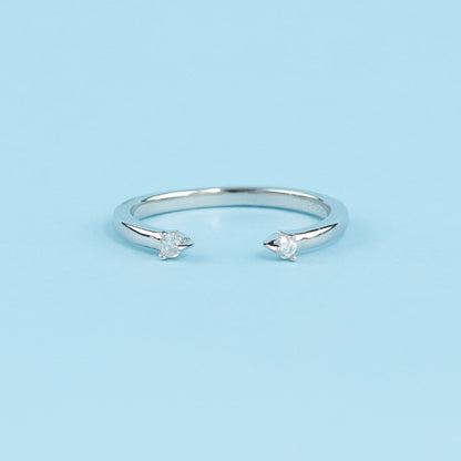 Open Eternal Moissanite Wedding Band Set in 9ct White Gold