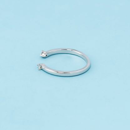 Open Eternal Moissanite Wedding Band Set in 9ct White Gold