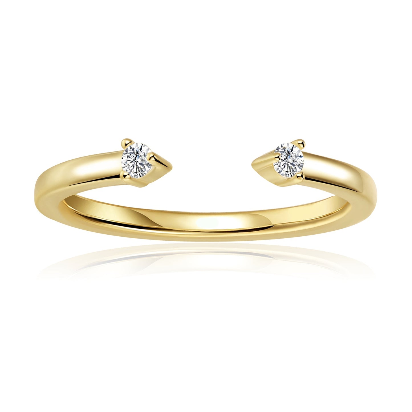 Open Eternal Moissanite Wedding Band Set in 9ct Yellow Gold
