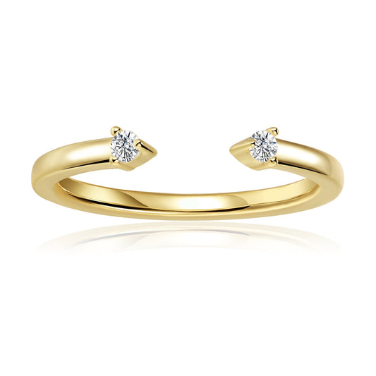 Open Eternal Moissanite Wedding Band Set in 9ct Yellow Gold