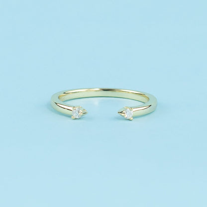 Open Eternal Moissanite Wedding Band Set in 9ct Yellow Gold