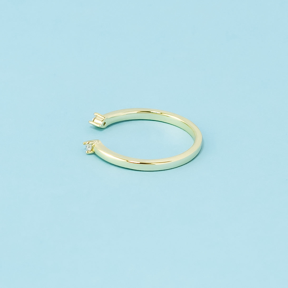 Open Eternal Moissanite Wedding Band Set in 9ct Yellow Gold