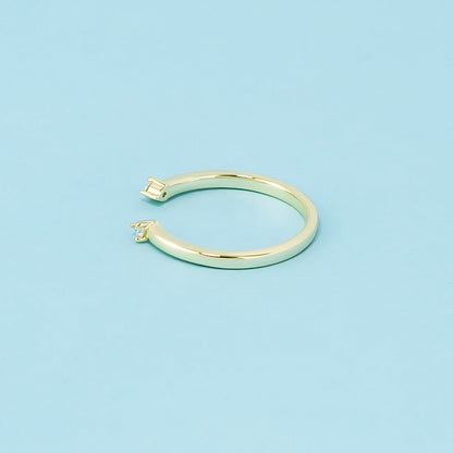 Open Eternal Moissanite Wedding Band Set in 9ct Yellow Gold