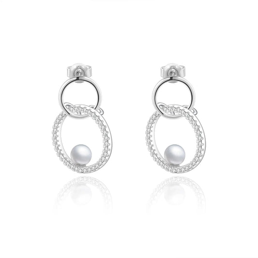 Freshwater Pearl & Infinity Loop Earrings