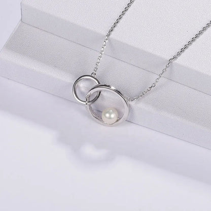 Freshwater Pearl & Cubic Zirconia Infinity Pendant Necklace