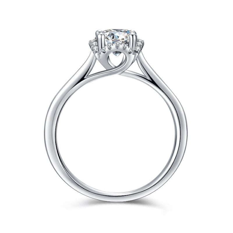 Luxe Halo 1.00ct Moissanite Engagement Ring Set in 9ct White Gold